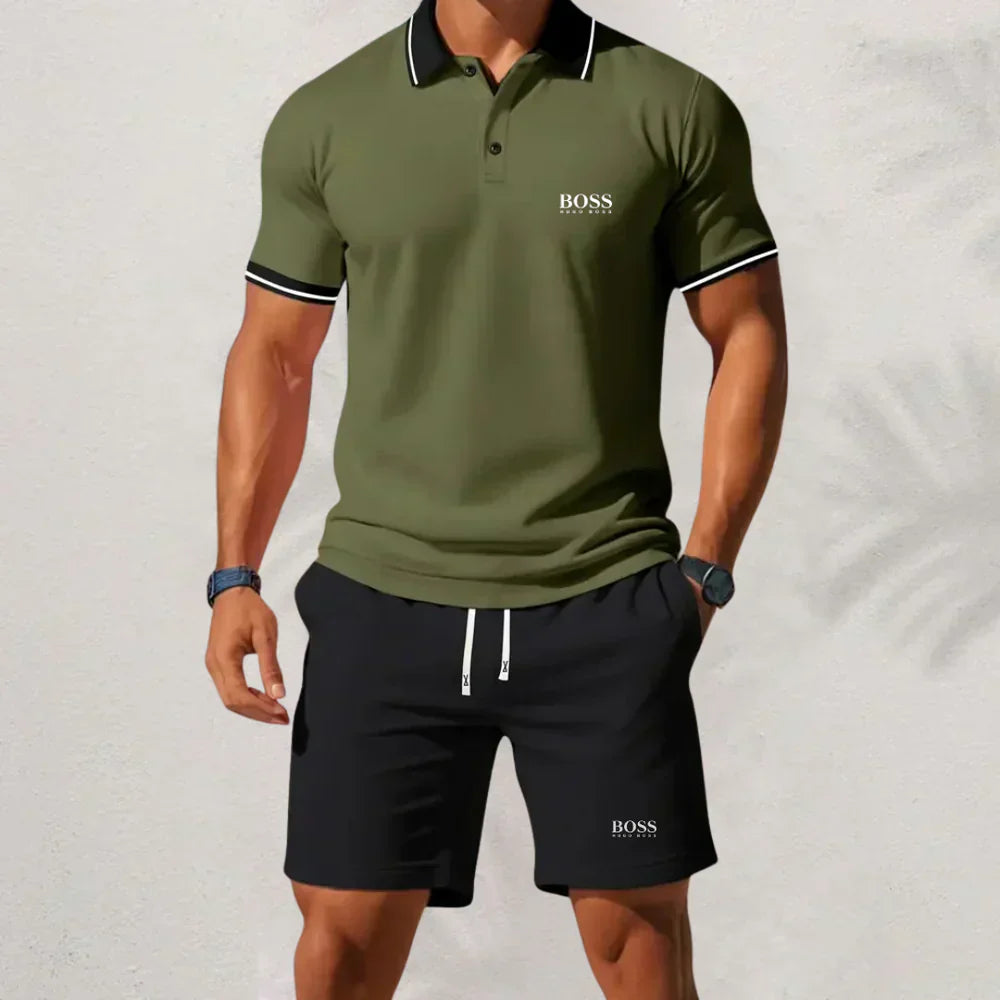 𝐇𝐮𝐠𝐨 𝐁𝐨𝐬𝐬 Set 2025 – Hemd & Shorts für Herren